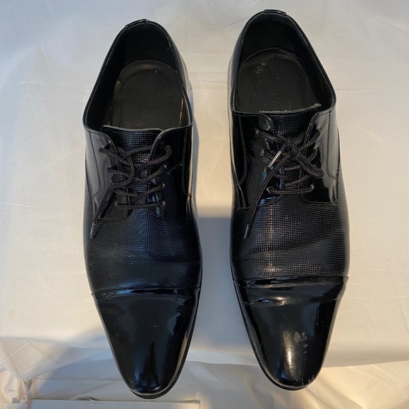 KENZO Men’s Black Patent Leather Shoes Sz 9.5 - Picture 2 of 11